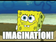 imagination spongebob rainbow happy