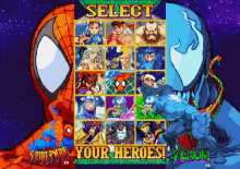 marvel vs capcom venom spiderman character select fighting games