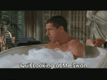 Quit Lookin At Me Swan GIF - Billy Madison Adam Sandler Bath GIFs