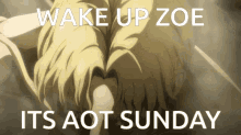 Aot Sunday Zoe GIF - Aot Sunday Zoe Wake Up Zoe GIFs