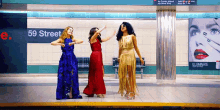dance dancing girls subway friends