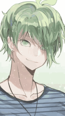 Green Haired Anime Boy Anime Boy Green GIF - Green Haired Anime Boy Anime Boy Green Brother Of Izuku GIFs