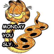 Garfield Monday GIF - Garfield Monday Monday You Sly Snake GIFs