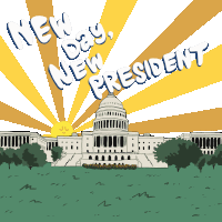 New Day Sunrise Sticker - New Day Sunrise New President Stickers