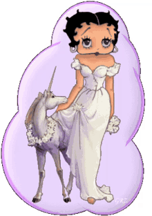 betty boop she lives with and pets unicorns beautiful woman with a touch of goodness in her heart hey good