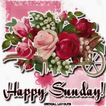 Happy Sunday Glittery GIF - Happy Sunday Glittery Roses GIFs