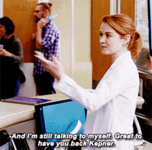 Greys Anatomy April Kepner GIF - Greys Anatomy April Kepner And Im Still Talking To Myself GIFs