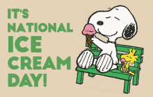It'S National Ice Cream Day! GIF - National Ice Cream Day Icecream Snoopy GIFs