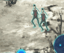 space dandy anime twins double walking space dandy anime twins double walking