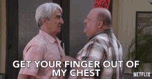 Get Your Finger Out Of My Chest Sam Waterston GIF - Get Your Finger Out Of My Chest Sam Waterston Sol Bergstein GIFs