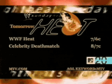 Wwf Tomorrow Heat GIF - Wwf Tomorrow Heat Celebrity Match GIFs