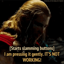 Thor Not Working GIF - Thor Not Working Pressing Buttons GIFs