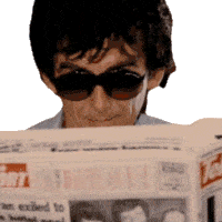 Reading A Newspaper George Harrison Sticker - Reading A Newspaper George Harrison Any Road Song Stickers