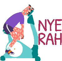 Collapsing Deer Says Nye Rah In Indonesian Sticker - Get Kuat Nye Rae Working Out Stickers