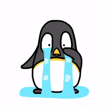 penguin big eye sad devastated cry