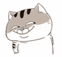 Ami Fat Cat Evil Smile GIF - Ami Fat Cat Evil Smile Line Stickers GIFs