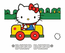 Hello Kitty Driving GIF - Hello Kitty Driving Beep Beep GIFs