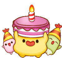 Birthday Marshmellows With Party Hats Sticker - The Party Marshmallows Cake Party Stickers