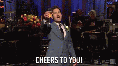 Cheers To You Raising Glass GIF - Cheers To You Cheers Raising Glass -  Discover & Share GIFs