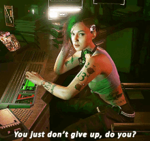 Cyberpunk2077 Judy Alvarez GIF - Cyberpunk2077 Judy Alvarez You Just Dont Give Up Do You GIFs