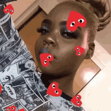 makeup hearts love selfie girl