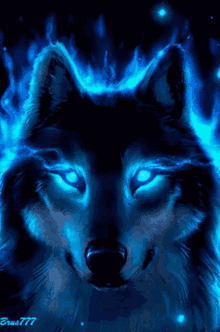 Wolf Blink GIF - Wolf Blink Blue Flames GIFs