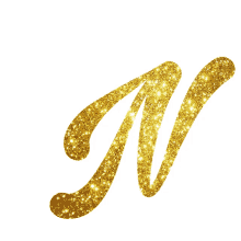 animated text gold sparkle letter n shiny