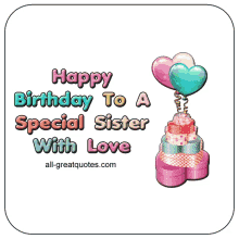 Happy Birthday To A Special Sister GIF - Happy Birthday To A Special Sister With Love GIFs