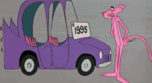 The Pink Panther - Pink Pistons GIF - Pink Panther Kick Car GIFs