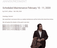 Announcement Scheduled Maintenance GIF - Announcement Scheduled Maintenance John Travolta GIFs