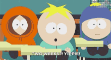 Two Weeks Yippie Leopold Butters Stotch GIF - Two Weeks Yippie Leopold Butters Stotch Kenny Mccormick GIFs