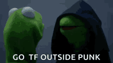 Kermit The Frog Go The Fuck Outside Punk GIF - Kermit The Frog Go The Fuck Outside Punk Go Out GIFs