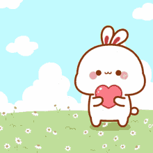 love cute heart rabbit smile