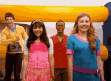 The Fresh Beat Band The Fresh Beats Going From One Side To Another GIF - The Fresh Beat Band The Fresh Beats Going From One Side To Another Bouncy House GIFs