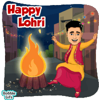 Happy Lohri Boy Sticker - Happy Lohri Lohri Boy Stickers