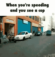 stop speeding halt van when you see a cop oops