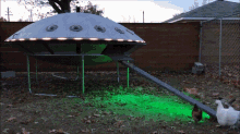 Take Me To Your Leader Chicken GIF - Take Me To Your Leader Chicken Ufo GIFs