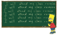 i will attend my class reunion blackboard writings the simpsons