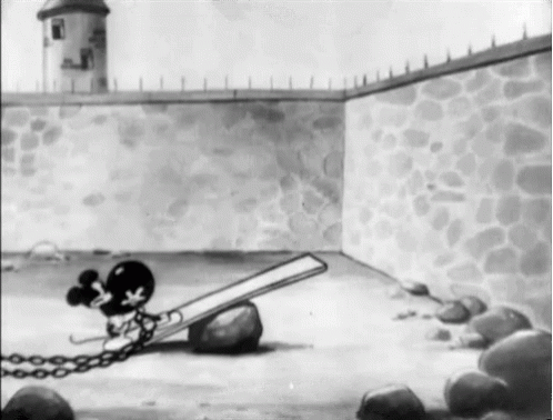 Mickey Mouse Black And White GIF - Mickey Mouse Black And White Prison Break GIFs