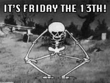 Its Friday The 13th GIF - Skeleton Dancing Friday The13th GIFs
