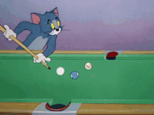 Tom And Jerry Cartoon Cue Ball Cat GIF - Tom And Jerry Tom Pool GIFs