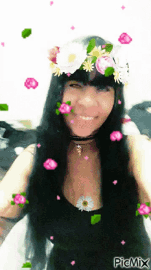 vera flowers smile happy selfie