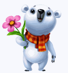 Flower Bear GIF - Flower Bear Polar Bear GIFs