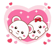 kawaii love bear in love heart
