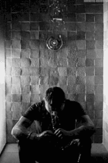 guy crying crying in the shower broken heart