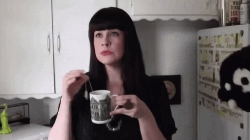 Ask A Mortician Thinking GIF - Ask A Mortician Thinking Tea GIFs