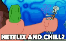 Squidward Netflix And Chill GIF - Squidward Netflix And Chill Kiss GIFs