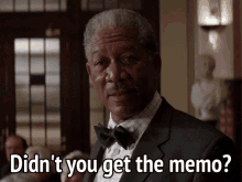 Didnt You Get The Memo Morgan Freeman GIF - Didnt You Get The Memo Morgan Freeman Lucius Fox GIFs
