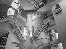 escher staircase animation illusion art