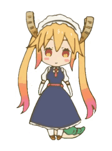 tohru cute anime dragon tail happy